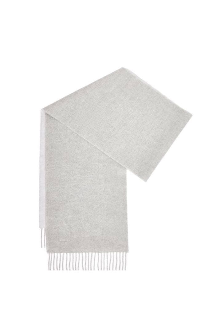 [新品]LOEWE ホワイト フリンジマフラーショッパー付き プレゼントに