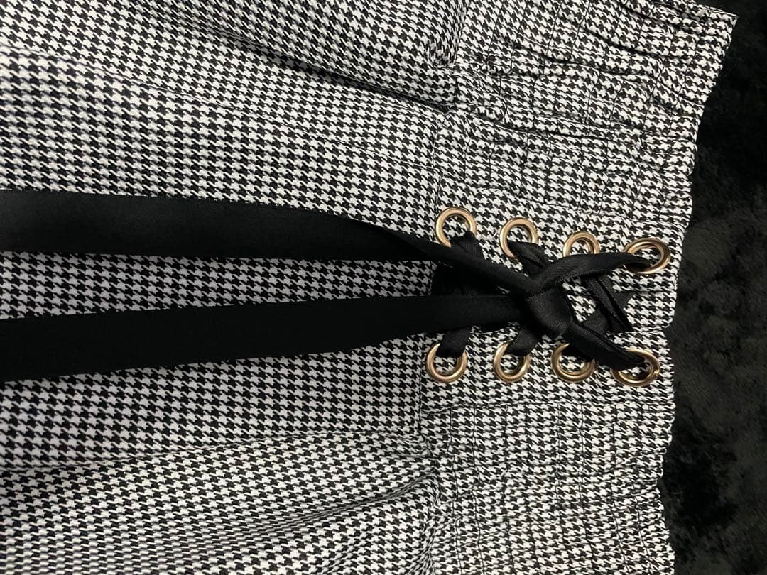 ♩ページ LIZLISA 2連リボンベルトスカパン 千鳥柄 スカート