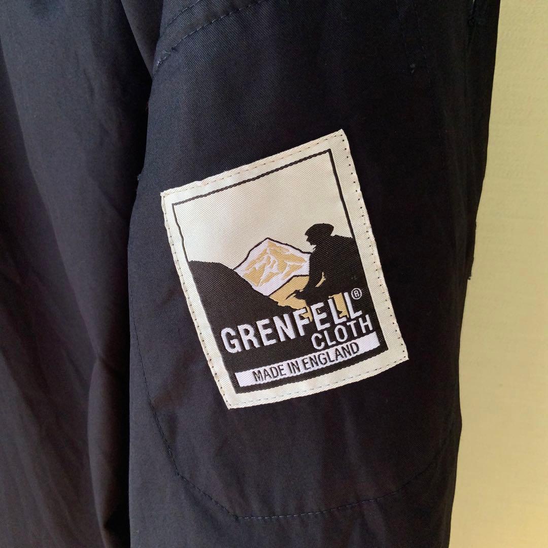 極美品 GRENFELLグレンフェル シャツジャケット38英国製ネイビー 山タグ