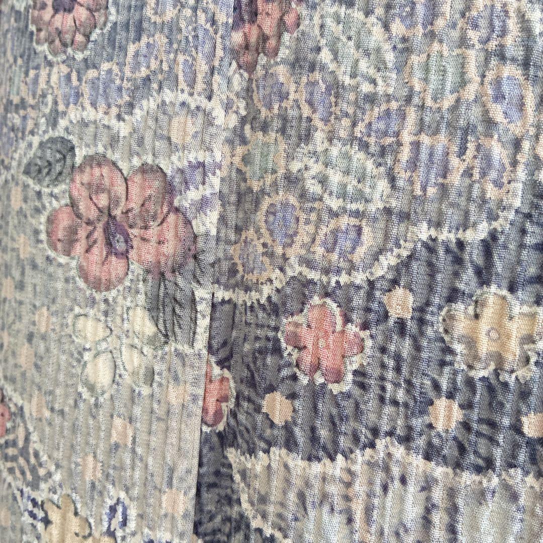 小紋　フルセット　着物　辻ヶ花　洗える着物　可憐な花模様　G1