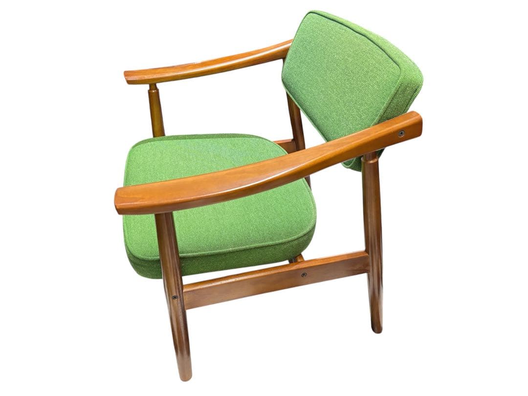 美品　カリモク60 Dチェア タープグリーン 椅子　肘掛け