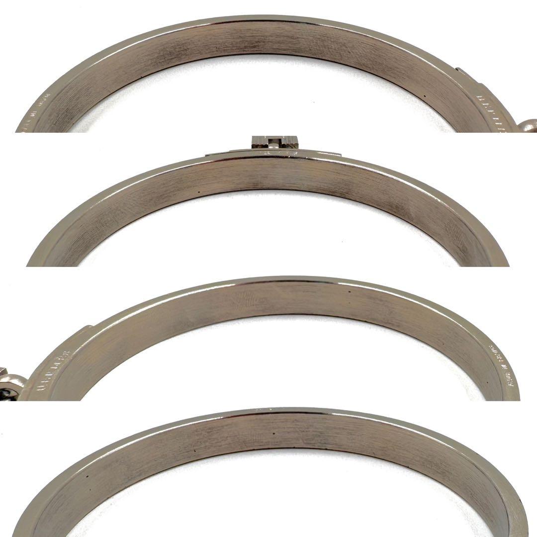 美品✨　エルメス　バングル　正規品　Hモチーフ　チャーム　レザー　ボルドー　ロゴ