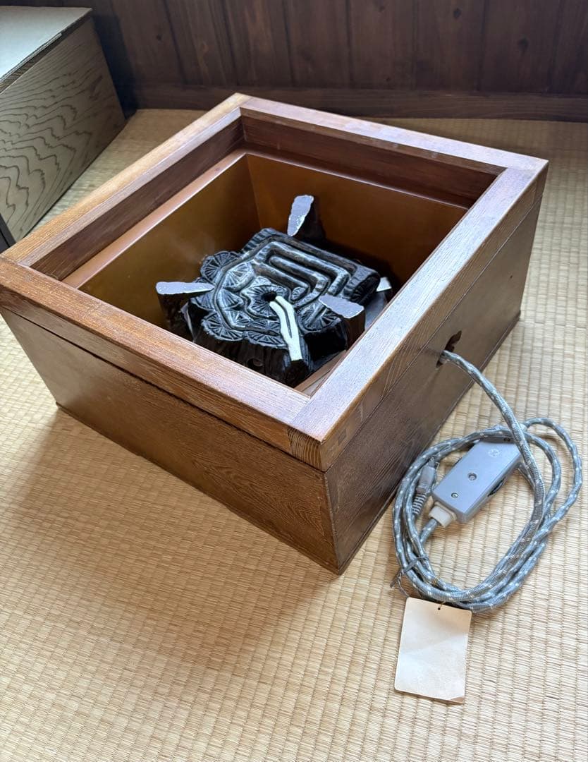 茶道具 電気炉付き　置き炉　銅落とし