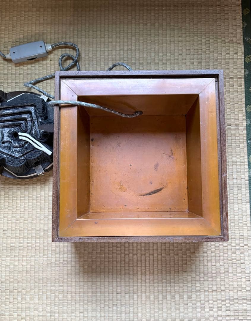 茶道具 電気炉付き　置き炉　銅落とし