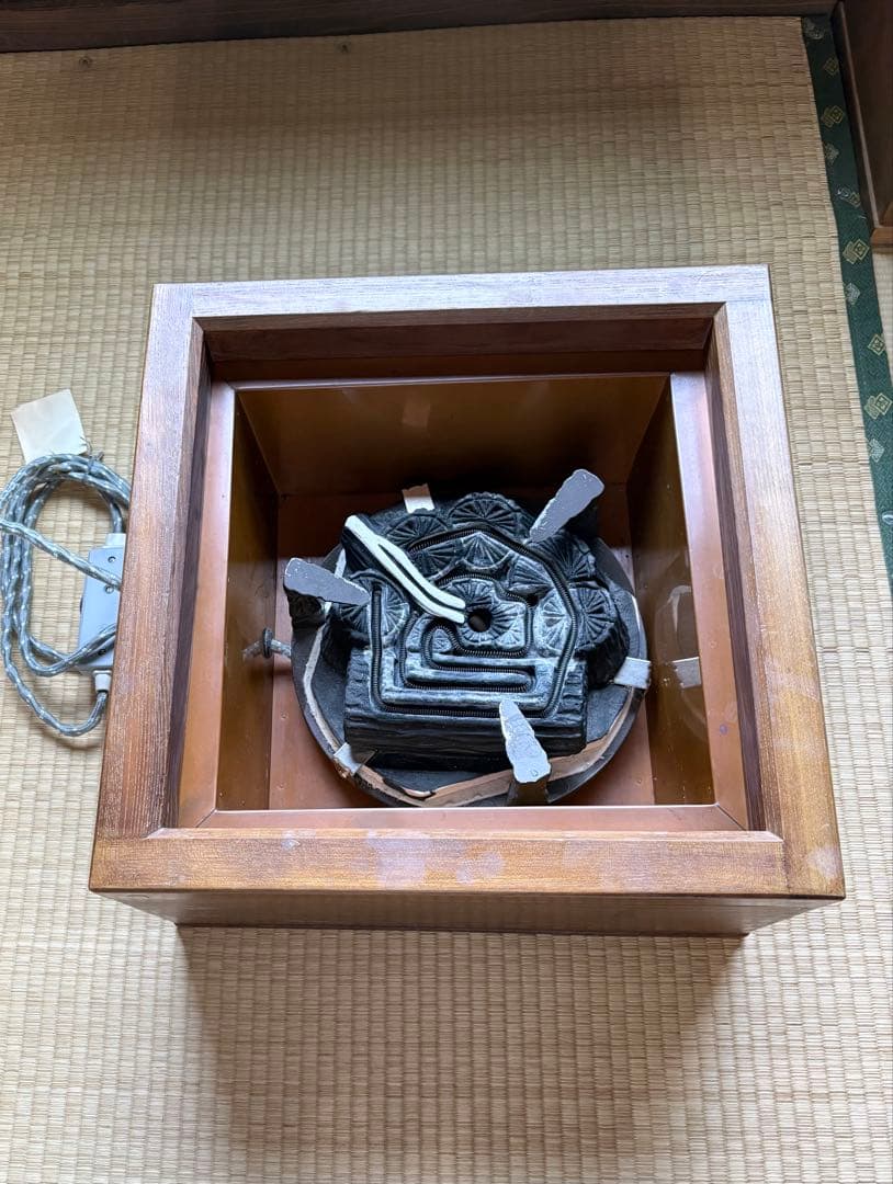 茶道具 電気炉付き　置き炉　銅落とし