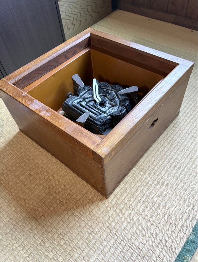 茶道具 電気炉付き　置き炉　銅落とし