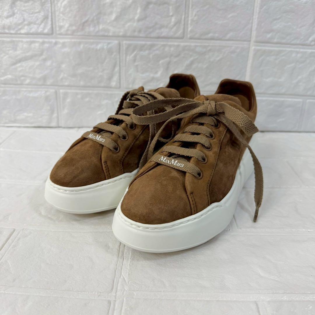マックスマーラ Max Mara スエード ローカットスニーカー ブラウン