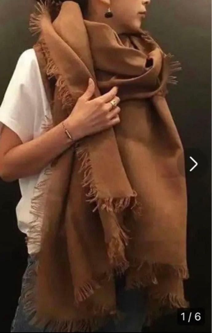 アソースメレ　ASAUSE MERE リネン　ストール　ブラウン