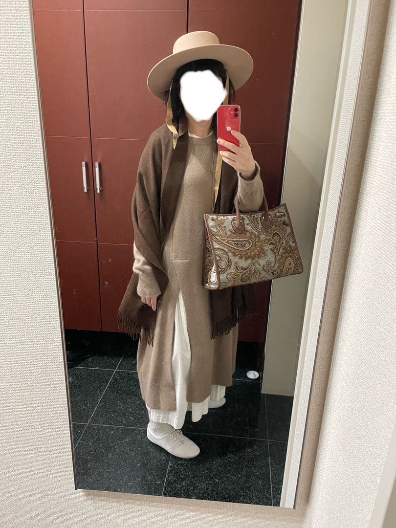 La Maison de Lyllis ベージュフェルトハット 57cm