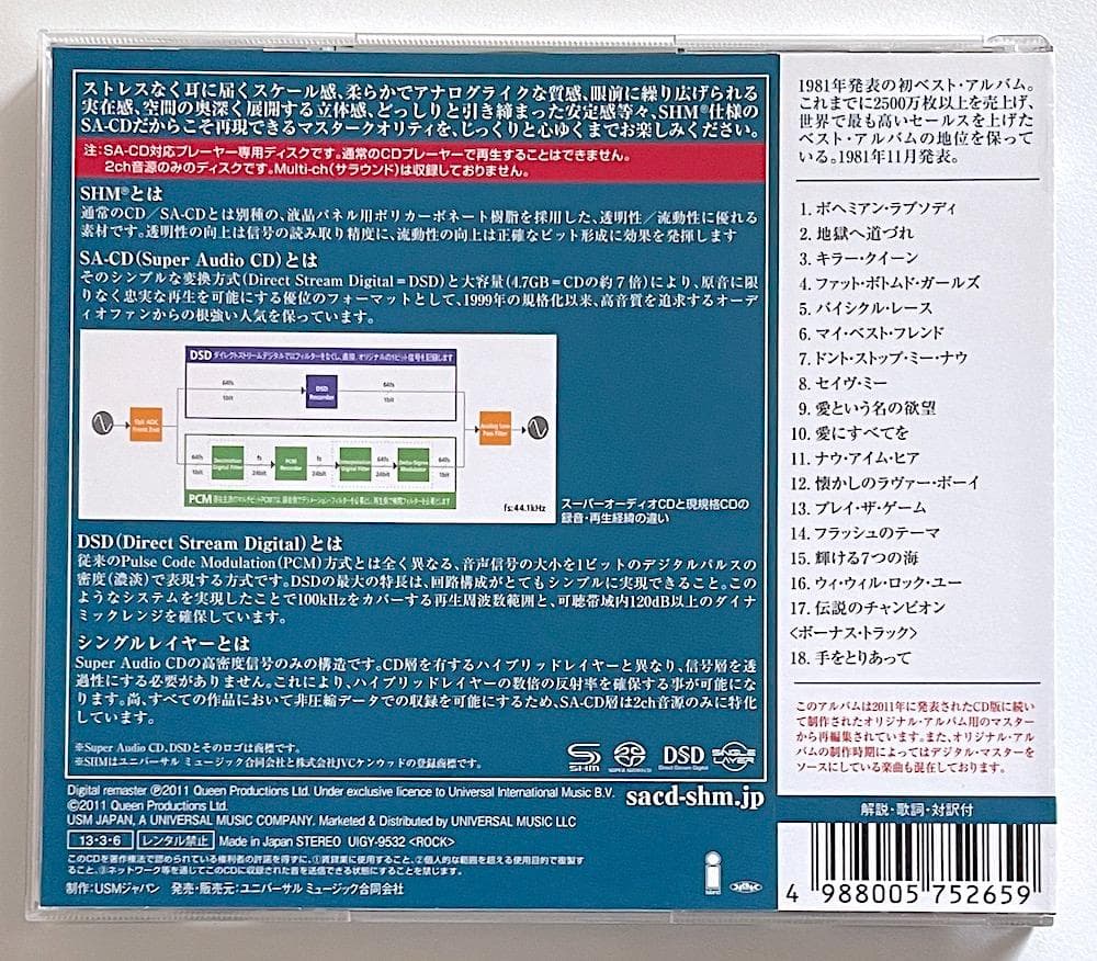 新品同様 廃盤 SACD SHM仕様 クイーン グレイテスト・ヒッツ