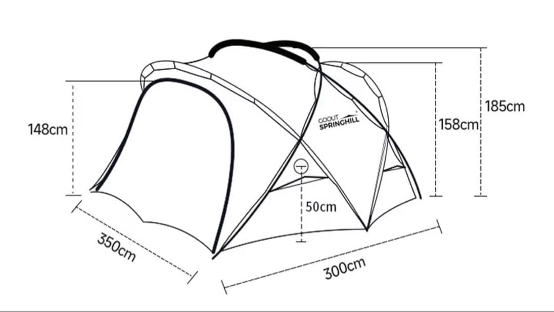 Springhill 崑崙Pro3.0 ドームテント ブラック TPU幕付属