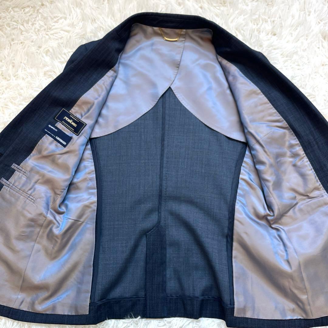 美品　ニューヨーカー　シルク混　スカートスーツ　ネイビー　背抜き　11号