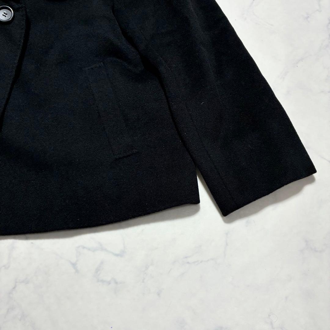 大きいサイズ✨23区 ポンチョ形 アンゴラ混 ショートコート 黒 48 3XL