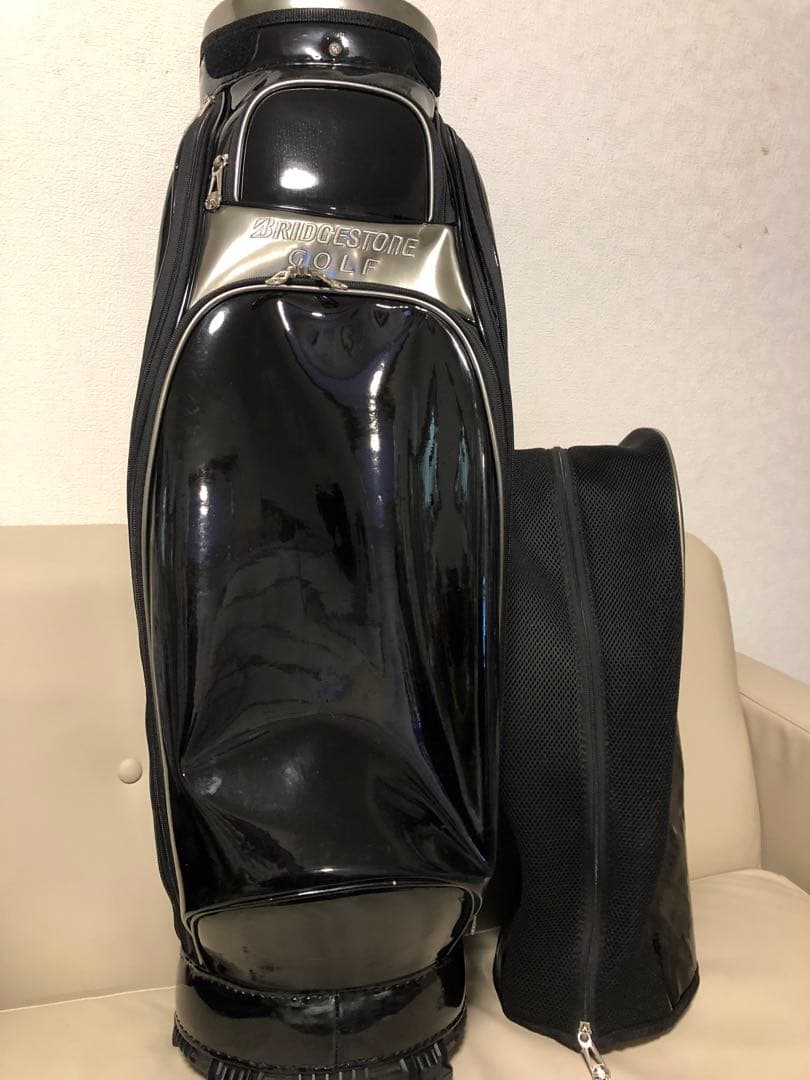 【送料込み】廃盤希少　ブリヂストン 総エナメルモデル　キャディバッグ　ブラック