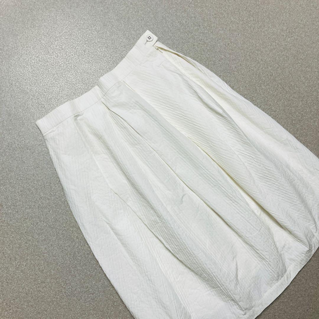 ミナペルホネン sky shadow プリーツスカート 白