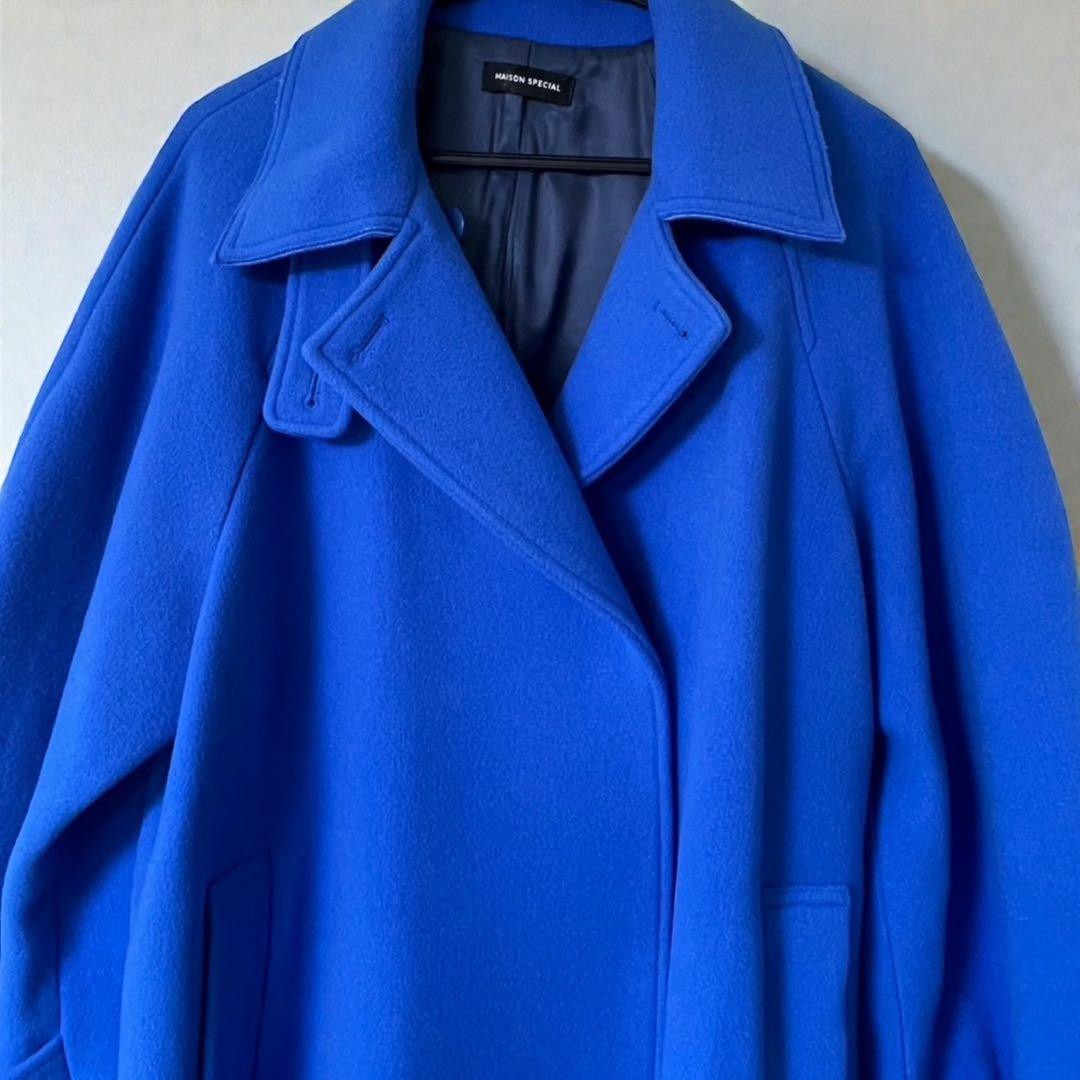 【最終値下】【MAISONSPECIAL】青 メルトンダブルコート36