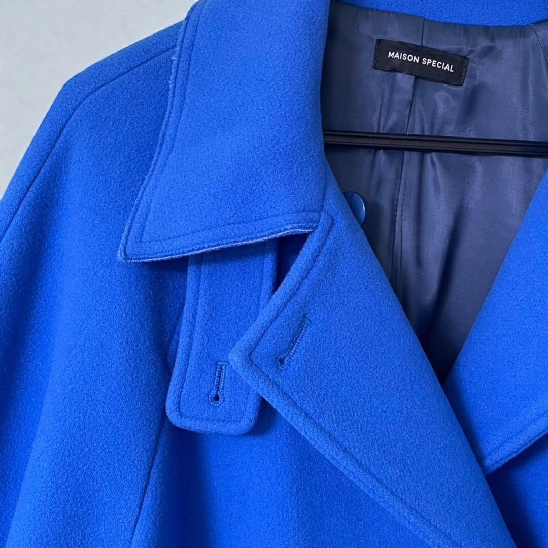【最終値下】【MAISONSPECIAL】青 メルトンダブルコート36