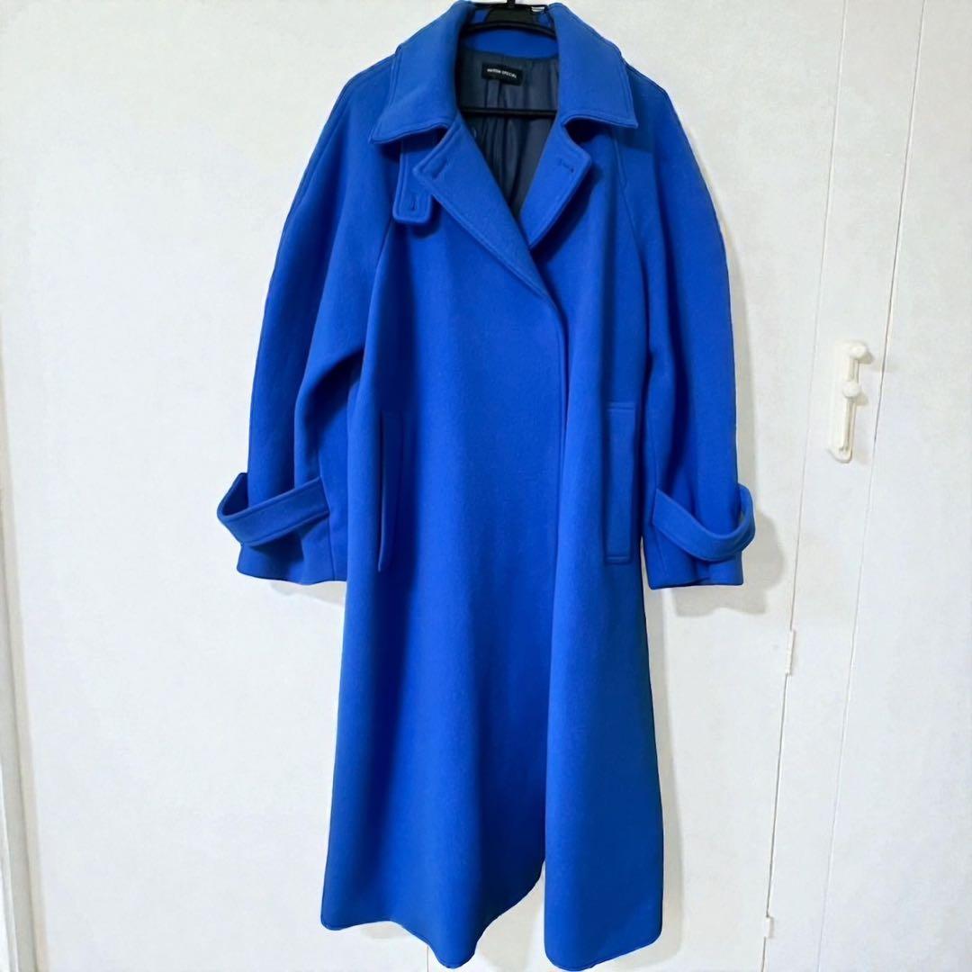 【最終値下】【MAISONSPECIAL】青 メルトンダブルコート36