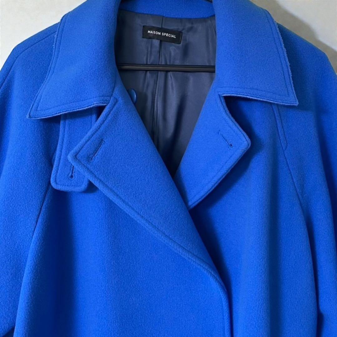 【最終値下】【MAISONSPECIAL】青 メルトンダブルコート36