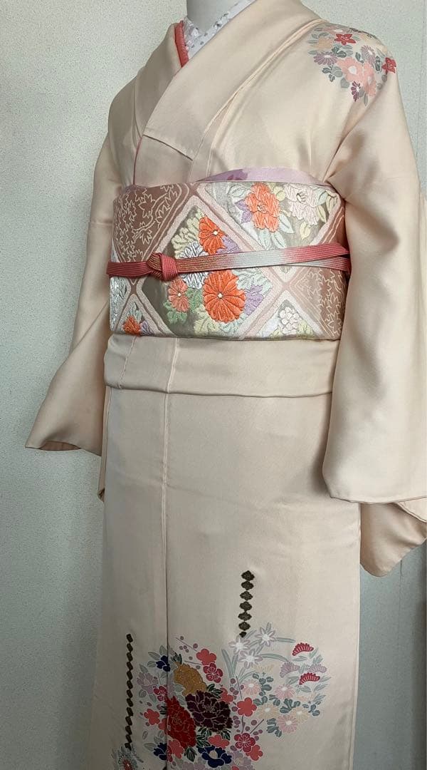 ゆい☆正絹☆訪問着 ペールピンク☆フォーマル☆結婚式、入園入学式、卒園卒業