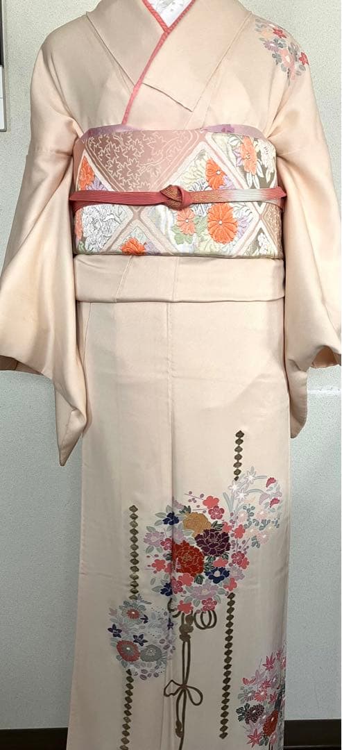 ゆい☆正絹☆訪問着 ペールピンク☆フォーマル☆結婚式、入園入学式、卒園卒業