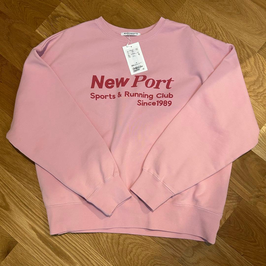 BEAUTY&YOUTH　コットン裏毛 ロゴスウェット プルオーバー