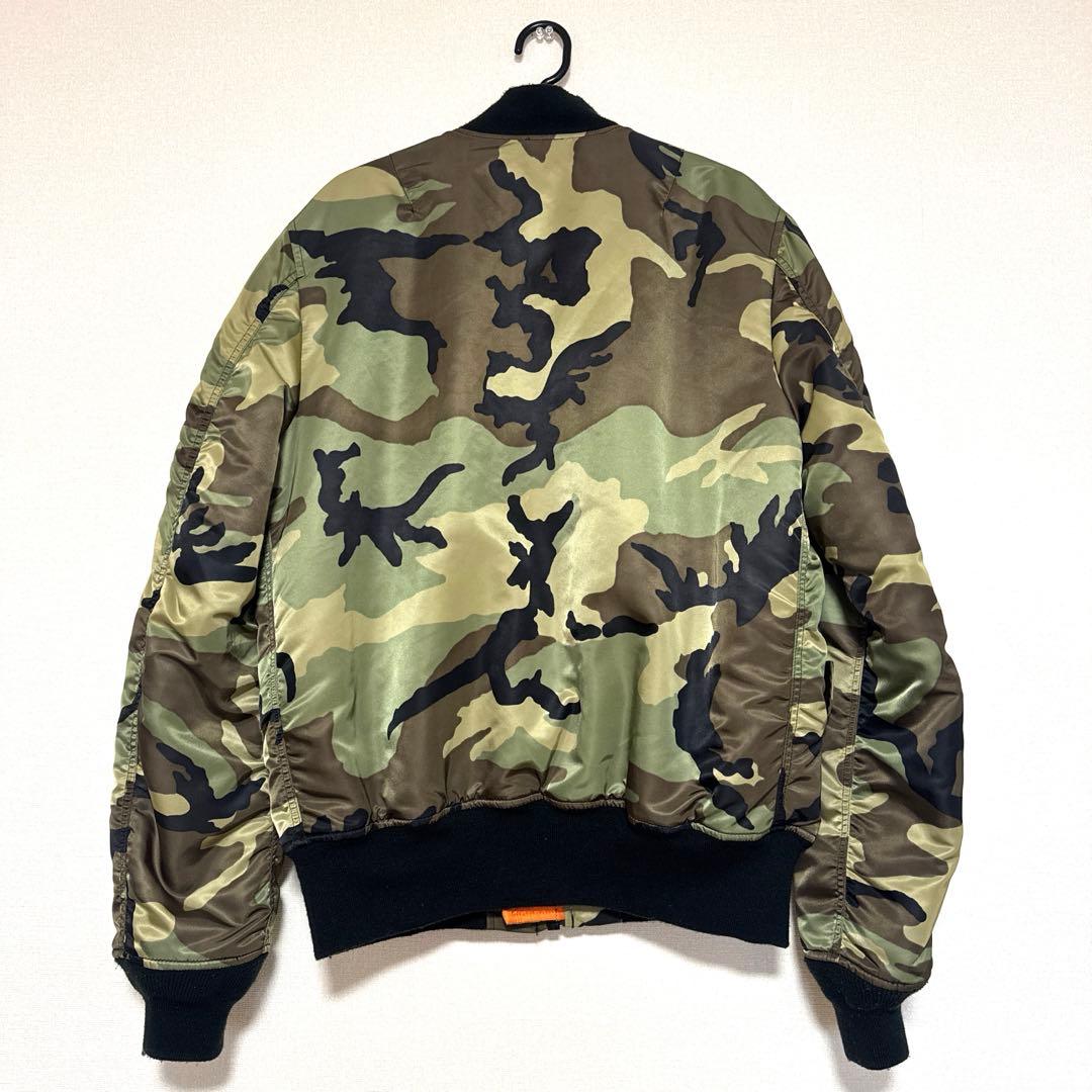 90s ALPHA USA製 黒タグ MA-1 フライトジャケット　迷彩 XL