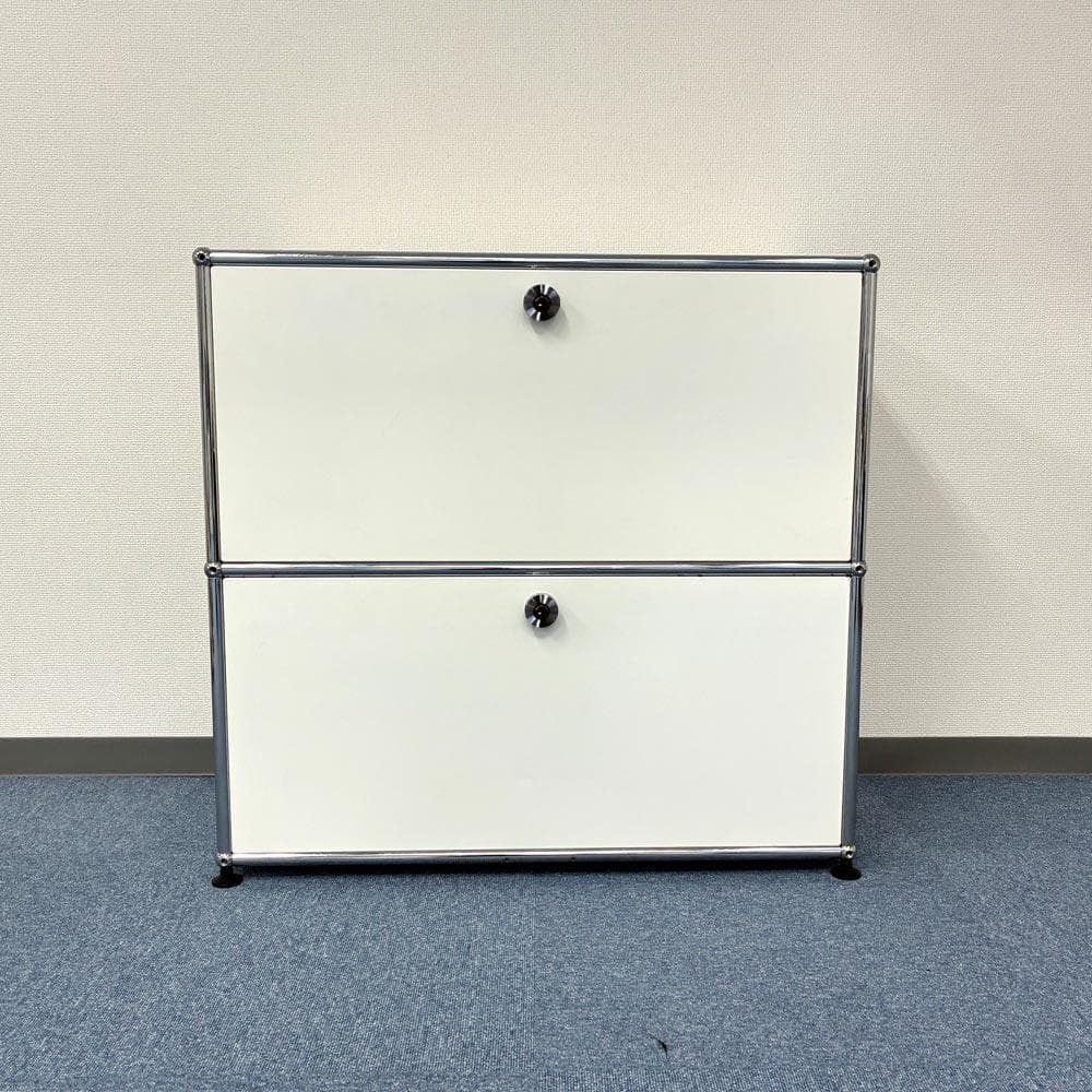 中古 USMハラー｜キャビネット サイドボード 1列2段 ピュアホワイト