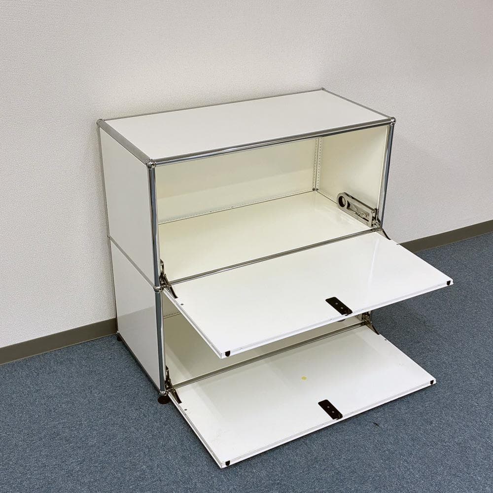 中古 USMハラー｜キャビネット サイドボード 1列2段 ピュアホワイト