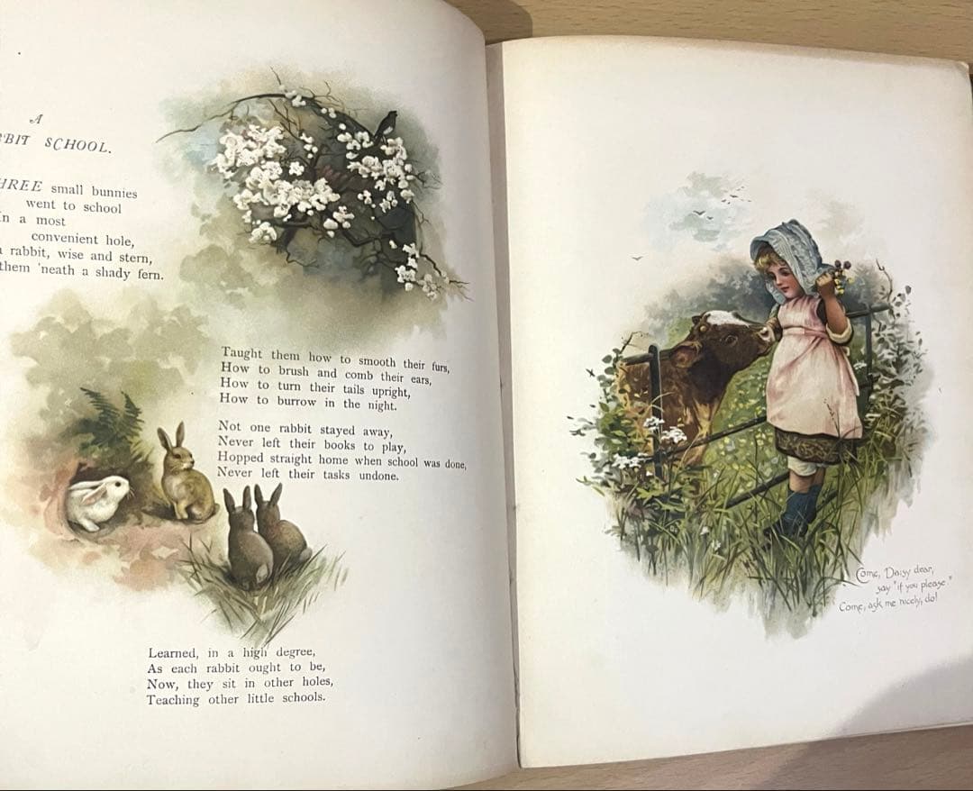 No.409希少 古書 洋書 絵本 児童書　アンティーク　ビクトリア　詩集　童謡
