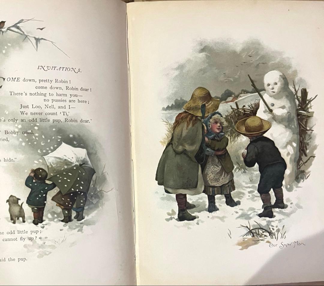 No.409希少 古書 洋書 絵本 児童書　アンティーク　ビクトリア　詩集　童謡