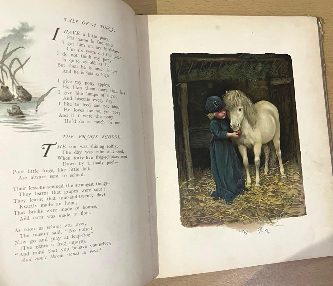 No.409希少 古書 洋書 絵本 児童書　アンティーク　ビクトリア　詩集　童謡