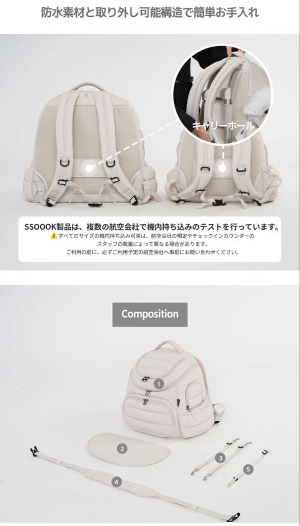 SSOOOK 犬用リュック ブラック Mサイズ