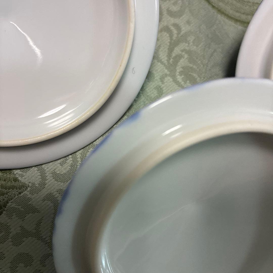 中古品！　深川製磁　桜花紋 角皿 湯呑み　重箱　桜　花柄　青色