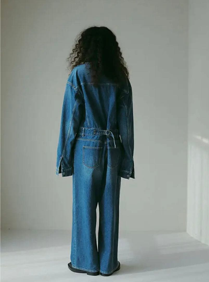 ETRE TOKYO カットオフネックデニムオールインワン - BLUE