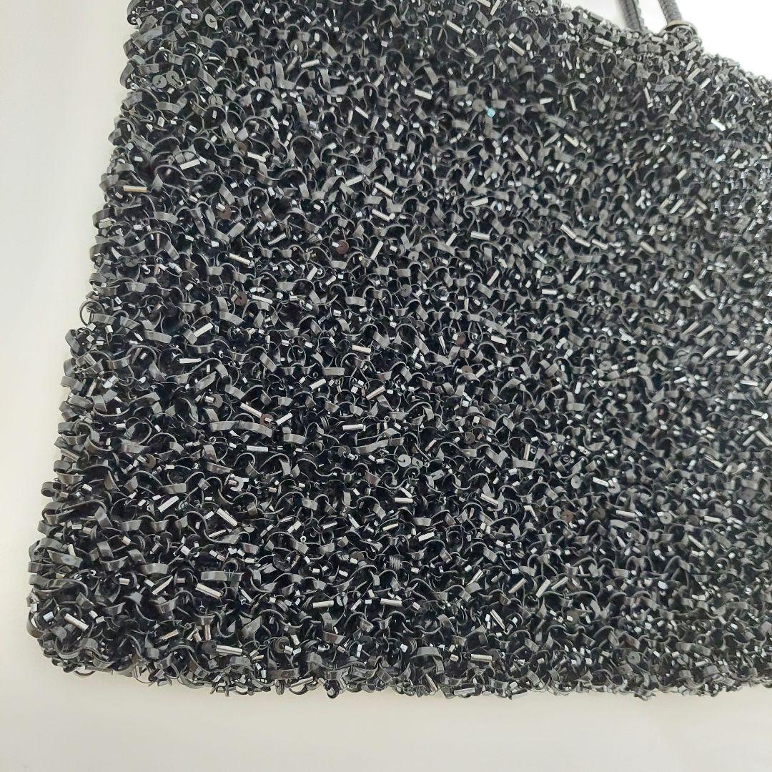 アンテプリマ ワイヤーグリッター スクエア エナメルブラック バッグ