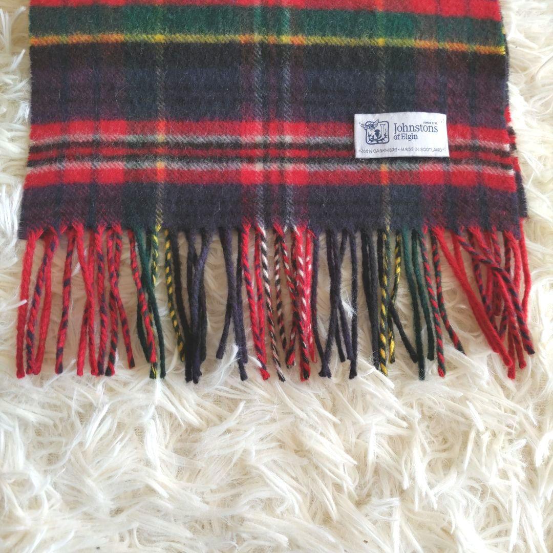 Johnstons of Elgin カシミヤ100％ マフラー チェック