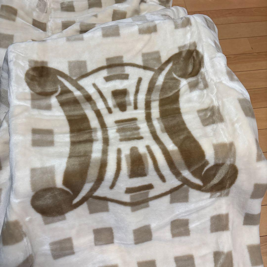 未使用タグ付CELINEアクリルニューマイヤー毛布.ブラウン.日本製