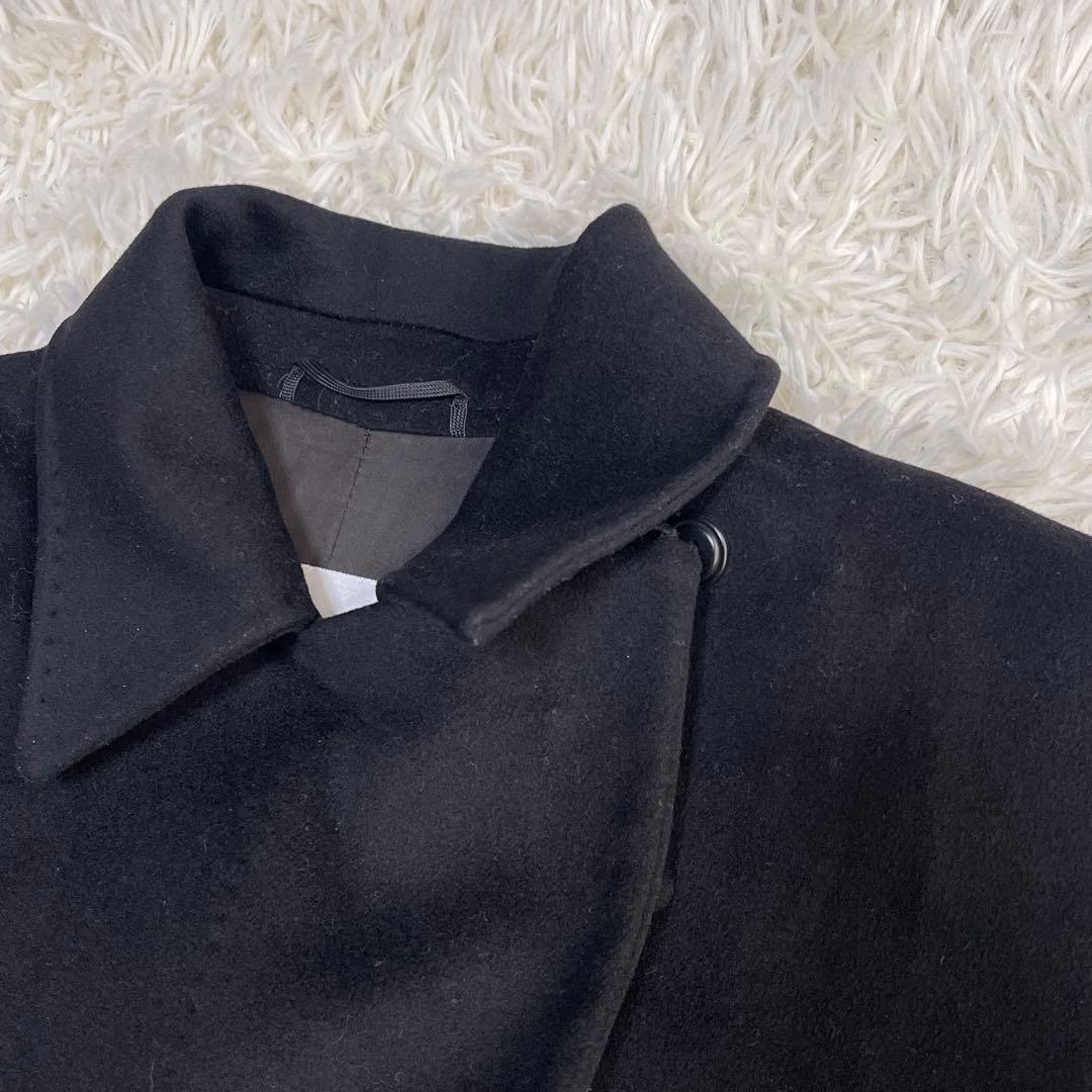 【Max Mara】白タグ　マックスマーラ 比翼ボタン　ロングコート 黒