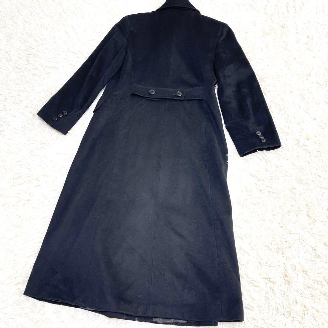 【Max Mara】白タグ　マックスマーラ 比翼ボタン　ロングコート 黒