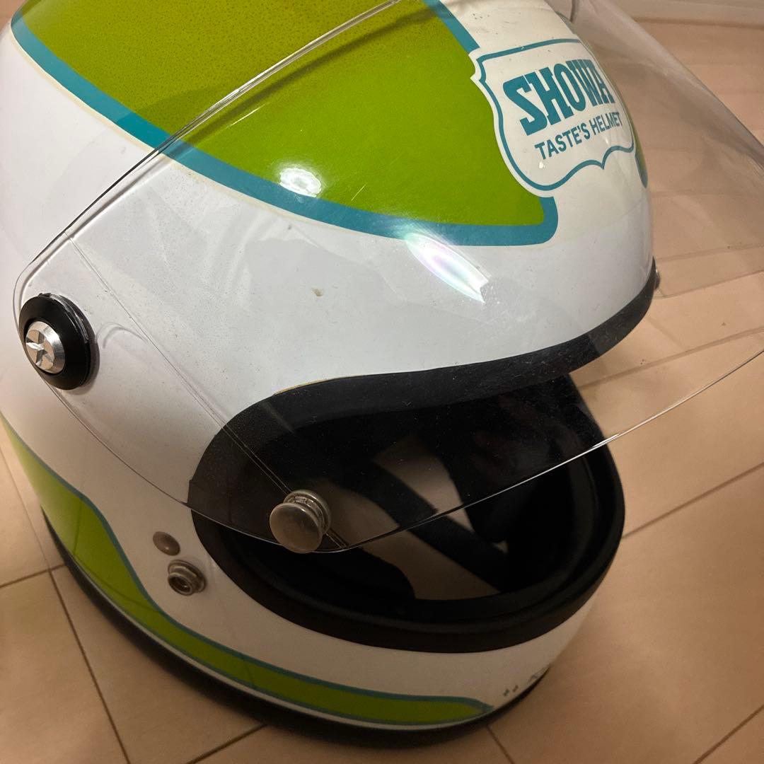 あ*ー様 族ヘルKaminari フルフェイスヘルメット ホワイト グリーン