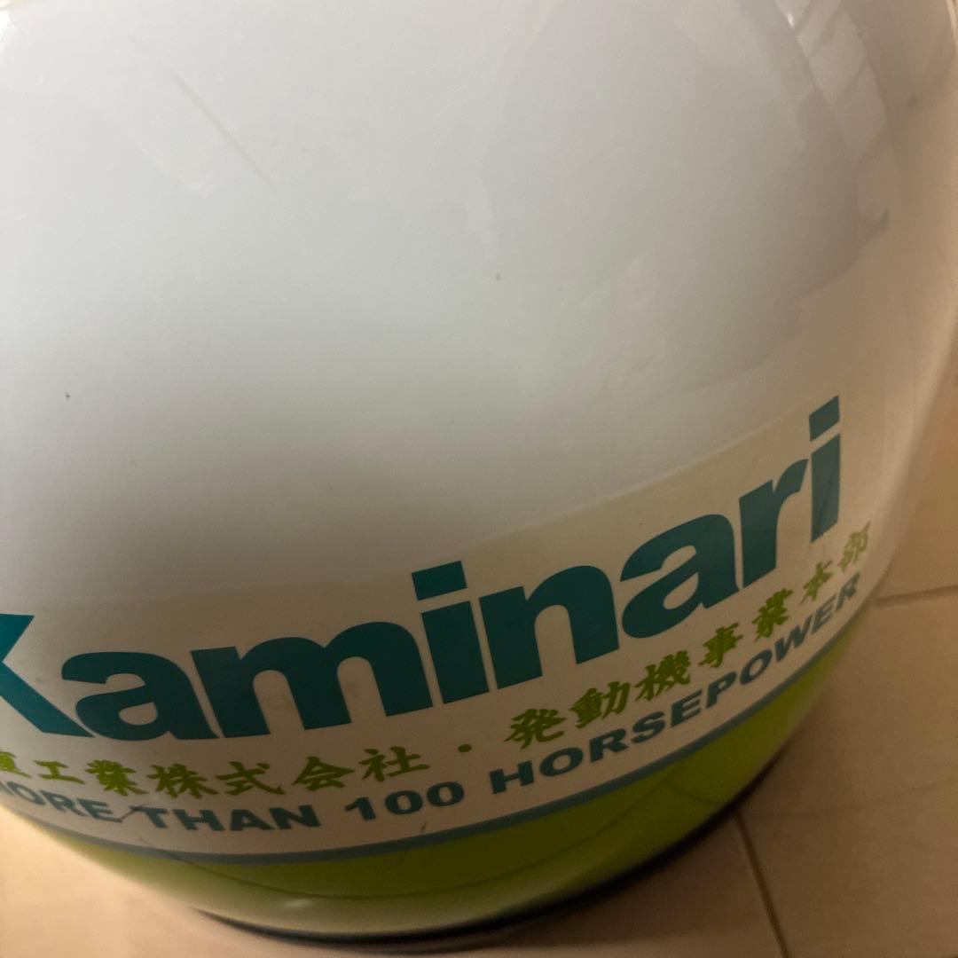 あ*ー様 族ヘルKaminari フルフェイスヘルメット ホワイト グリーン