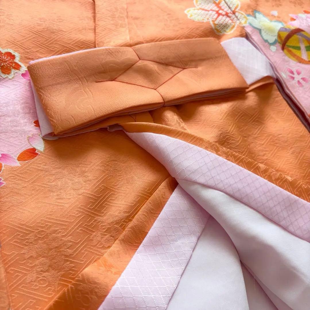 【新品】 日本伝統色 杏色❗️日本製 お宮参り産着 女の子 京友禅 刺繍入 襦袢付
