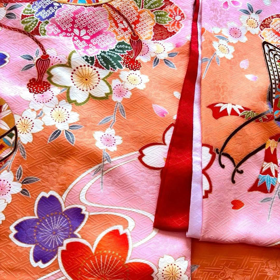 【新品】 日本伝統色 杏色❗️日本製 お宮参り産着 女の子 京友禅 刺繍入 襦袢付