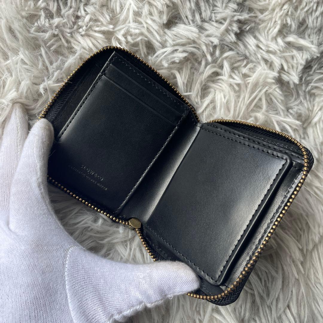 【未使用レベル】スロウ ラウンド 二つ折り財布 ブラック