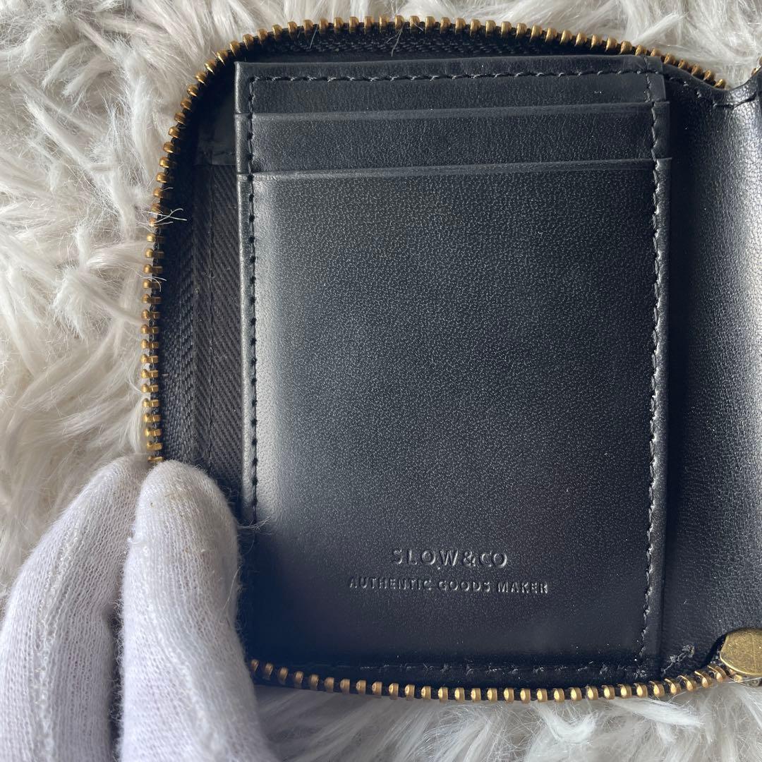 【未使用レベル】スロウ ラウンド 二つ折り財布 ブラック