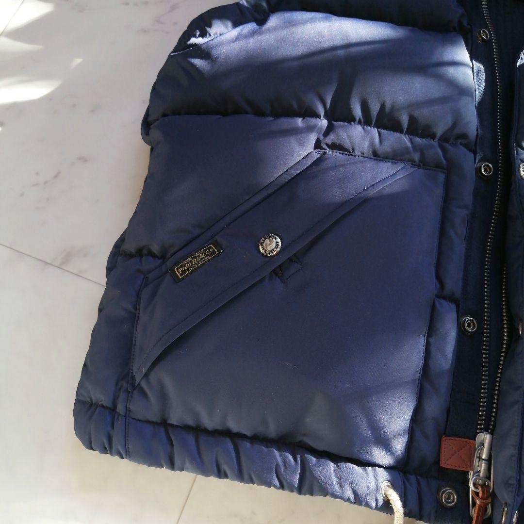 ラルフローレン フード付き ダウンベスト Lサイズ 紺 2way ポニー刺繍