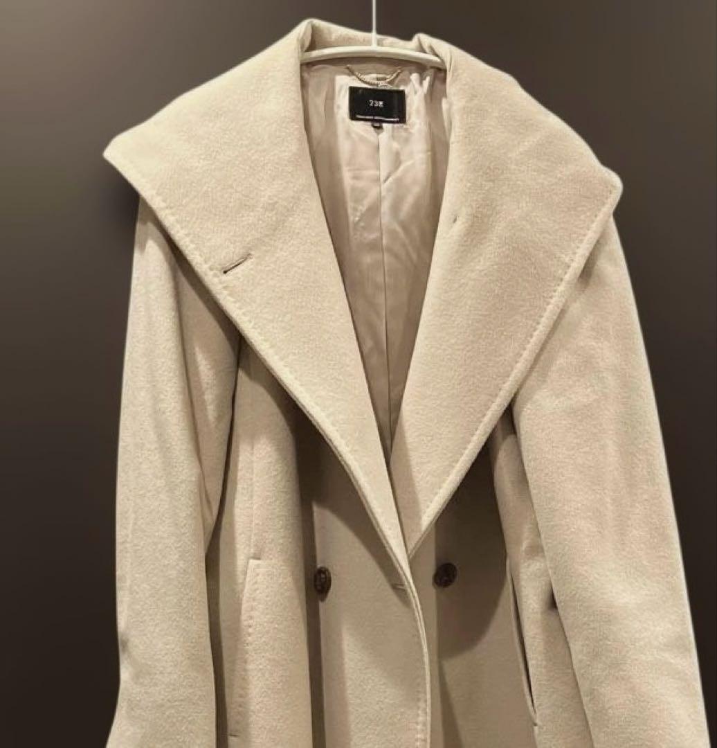 23区 ビーバーフーデットコート ウール アンゴラ 大きいサイズ 44（2XL）