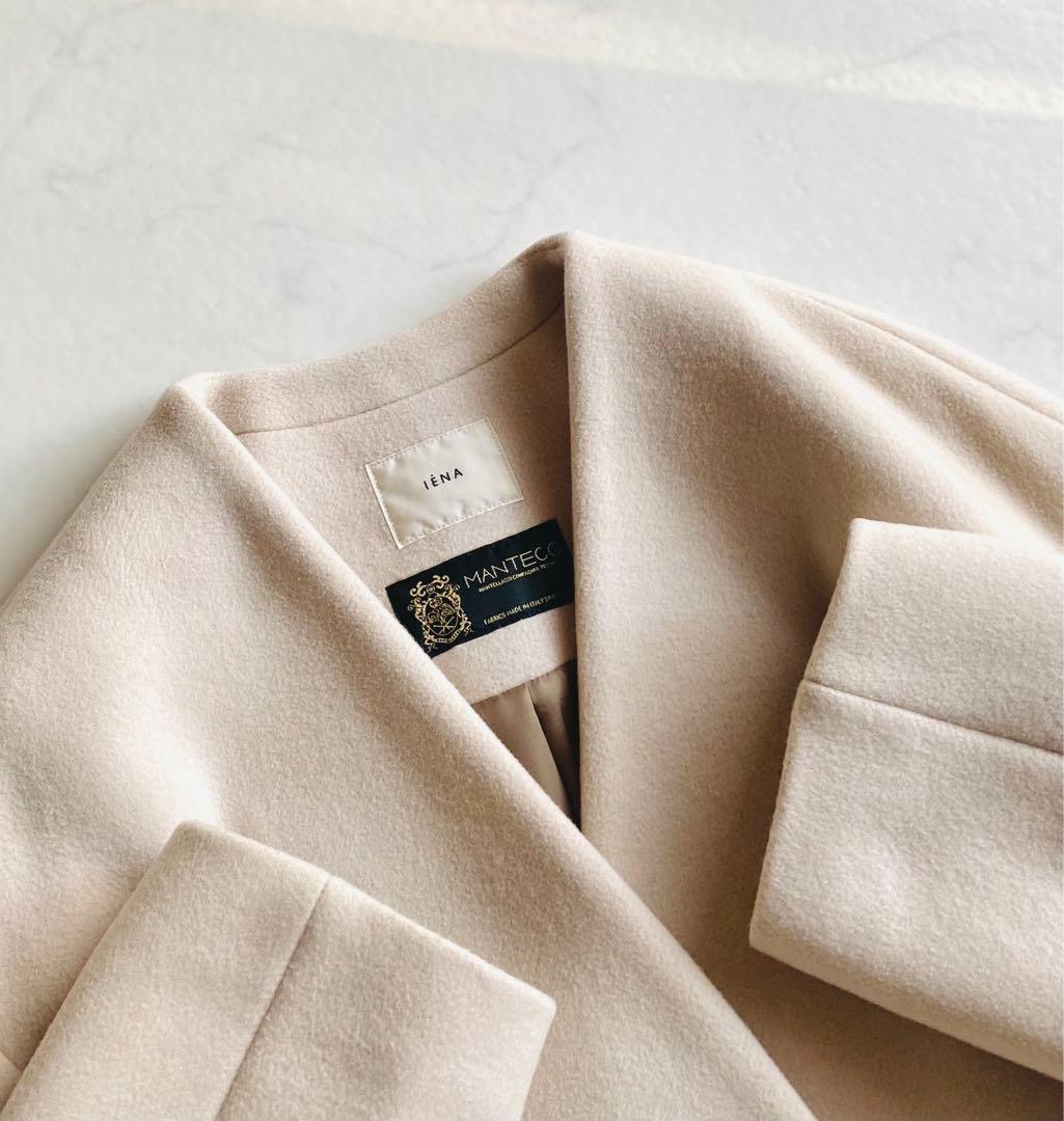 IENA MANTECO ノーカラーコート ロングコート38 日本製