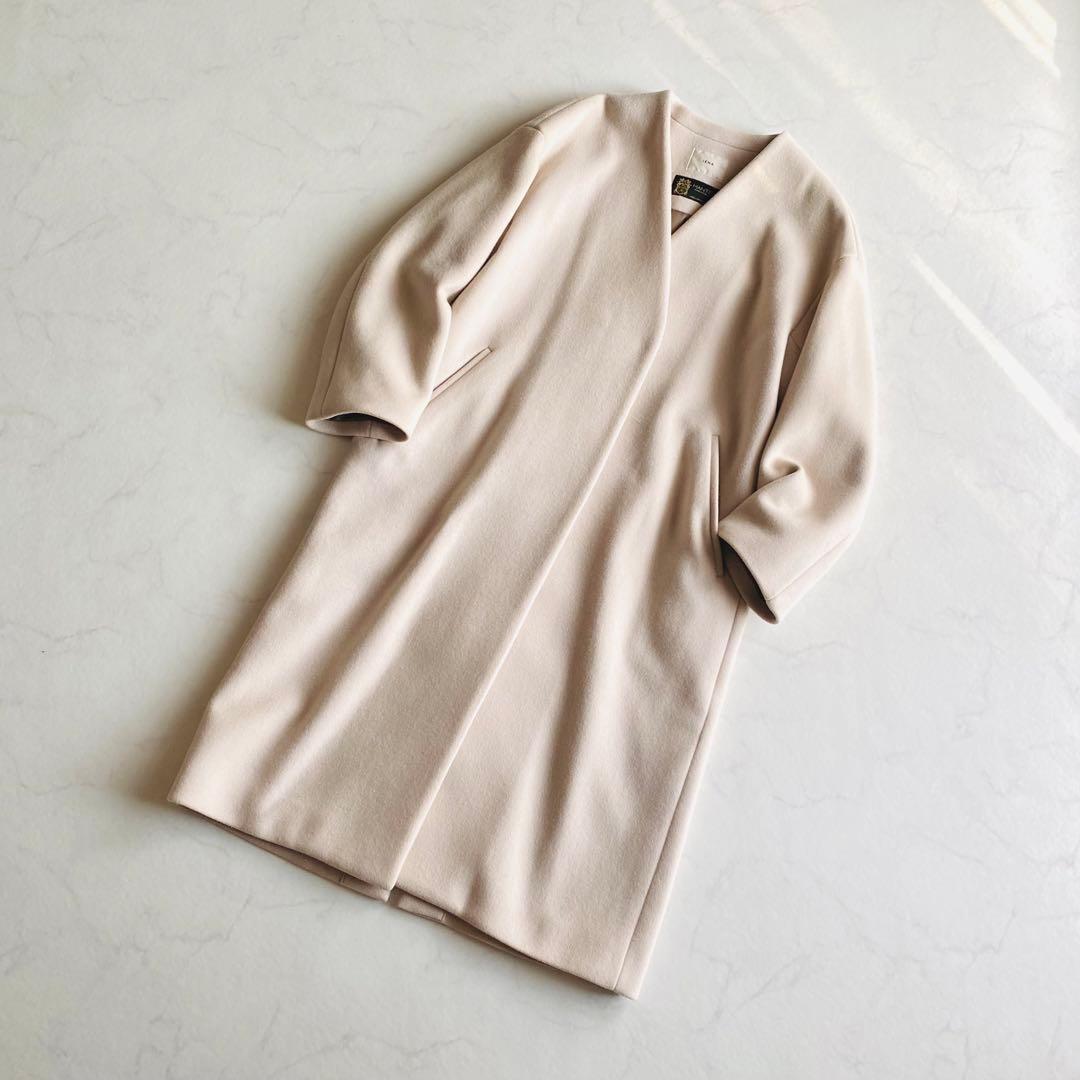 IENA MANTECO ノーカラーコート ロングコート38 日本製